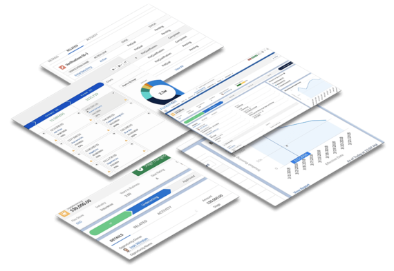 isometric-screens screenshots of fundingo loan management systems